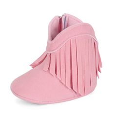 PRICES MAY VARY. Soft Cotton Sole Tassels Zipper Closure,easy take on and off 100% Brand New & High Quality Return or exchange is free Estamico baby shoes is professional for 0-18month.Not suitable for walking baby.Soft textile with pu or leather material with nice desgin,is the best choice for your babys' first walkers. Walking Baby, Tassel Boots, Cowgirl Birthday Party, Pink Cowgirl, Soft Shoes, Cute Boots, Navy And Brown, Kinds Of Shoes, Pink Beige