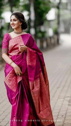 Manushi Chillar, Saree Pose, Brocade Blouse Designs, Engagement Dress For Bride, India Trip, Kerala Bride, Blouses Designs, Bridal Sarees South Indian, Indian Sari Dress