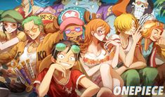 one piece anime wallpaper with many people