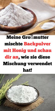 two pictures with different types of food in them and the words meine gro'smutter mische backplver mit hong und schau