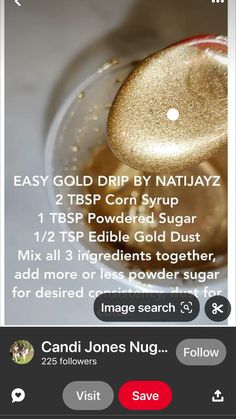 an iphone screenshot showing the gold drop by natiyaz recipe