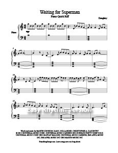 the sheet music score for waiting for superman