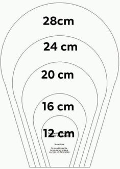 six sizes of white paper with measurements for each one in the center and two on the bottom