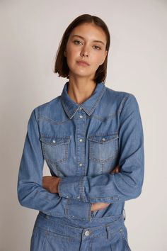 The Tarka Shirt from Munthe is effortlessly stylish with its sleek, tailored fit and chic collar. The soft hue adds a dash of freshness, making it your go-to for a polished yet relaxed look. Designer Hair Accessories, Lotion Gift, Essential Dress, Full Look, Rachel Comey, Yellow And Brown, Denim Shirt, Striped Shirt, Stylish Outfits