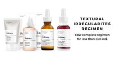 The Ordinary Textural Irregularities Regimen - buy a set regimen or you can ask Deciem for a regimen. You really don’t need to spend a lot of money. There’s also The Ordinary & Deciem Chat Room Facebook Group where you can come and join.  #deciemchatroom #deciemaddicts #theordinary #theordinaryregimens #texturalirregularities The Ordinary Glycolic Acid, Textured Skin