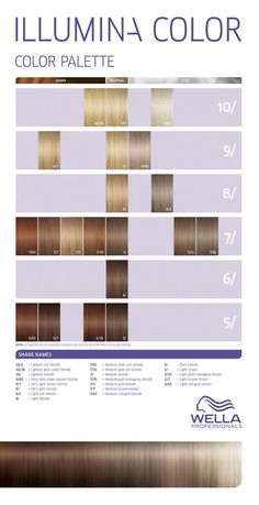 Wella Color Touch Chart, Wella Illumina Formulas, Hair Color Number Chart, Illumina Color Wella, Wella Colour Chart, Wella Hair Color Chart, Blonde Color Chart