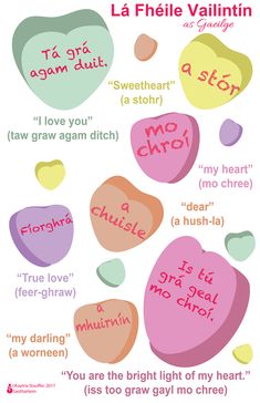 some candy hearts with words written on them