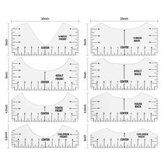 four different sizes of rulers are shown in this diagram, with the same height as each ruler