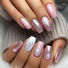 Pink Christmas Nail, Christmas Nail Inspo, Christmas Nail Ideas, Quartz Nail, Holiday Vibes, Nail Nail, Festival Nails, Nails 2024, Xmas Nails