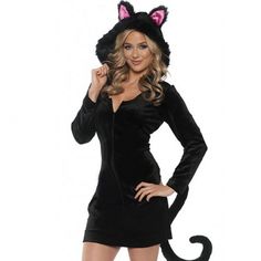 Brand New In Bag. Includes Hooded Dress With Attached Tail. However, The Tail Does Have A Rip In The Seam (Pictured). Hooded Dress, Dresses Black, Adult Costumes, Black Cat, Black Dress, Mini Dress, Womens Dresses, Brand New, Women Shopping