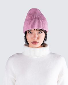 Pink from head to toe 😚 Beanie season is here, and literally, nothing beats a cute, pink ribbed beanie to throw on with any casual fit 🎀 Rosette Trim, Fuzzy Skirt, White Corset Dress, Denim Pleated Skirt, Red Mini Skirt, Pink Ribbed, Chain Dress, Orange Satin, Flare Jumpsuit