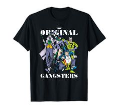 PRICES MAY VARY. Batman Original Gangsters T Shirt is available in adult unisex, kids, or women's sizes. This is a 100% authentic, officially licensed Batman Tee Shirt! Batman is a superhero first published by DC Comics in 1939. After witnessing the murder of his parents, Bruce Wayne swore vengeance and trained to fight criminals like The Joker, Catwoman, Penguin, Riddler, Harley Quinn, Poison Ivy, and Bane. Lightweight, Classic fit, Double-needle sleeve and bottom hem Harley Quinn Poison Ivy, Batman And Batgirl, Batman T Shirt, Bruce Wayne, The Joker, Poison Ivy, Catwoman, Pharmacy Gifts, Black T Shirt