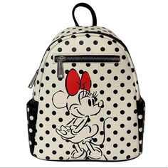 Brand New! Price Is Firm. Casual Minnie Mouse Back To School Bag, Casual Minnie Mouse Bag For Back To School, White Minnie Mouse Bag For Daily Use, Minnie Mouse Backpack For Daily Use, Casual Minnie Mouse Backpack, Casual Minnie Mouse Standard Backpack, Casual White Minnie Mouse Bag, White Minnie Mouse School Bag, Minnie Mouse Standard Backpack For Everyday Use