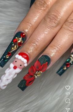 Fancy Nail Art, Summer Acrylic, Nails Christmas, Red Nail, Summer Acrylic Nails, Fancy Nails, Holiday Nails