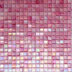 pink glass mosaic tile with small squares