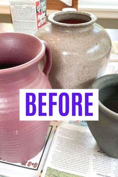 old vase makeover idea How To Paint Over Ceramic Vase, Diy Old Vase, Painting Ceramic Vases Diy, Textured Vases Ceramic Art, Hand Painted Vases Ideas, Large Vase Decorating Ideas, How To Paint Vases, Upcycle Glass Vases, Decorating With Pottery