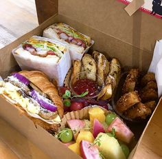 a box filled with lots of different types of food