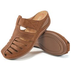 PRICES MAY VARY. Casual & Style: The womens mules with soft synthetic upper and padded memory foam footbed, closed toe, breathable hollow out vamp helps keep your feet dry and comfortable all day long. Designed to Fit: These clogs for women are easy to take on and off. Fitted with easy hook loop desgin,adjust and fit your foot freely. Non-Slip Outsole: Mules for women sandals made of non-slip rubber outsole, which can enhance the grip on wet roads and ensure the anti-slip safety of shoes. All-da Platform Sandals Summer, Backless Shoes, Clogs For Women, Women's Mules, Womens Mules, Walking Sandals, Shoes Comfortable, Sport Sandals, Womens Clogs