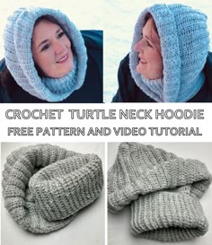 the instructions for how to knit a scarf with a hood and neck warmer in bulky yarn