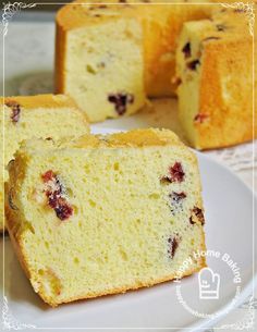 slices of cake sitting on top of a white plate