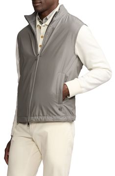 Lightweight and reversible, this vest doubles up on luxe sophistication with a wool-and-cotton glen plaid–jacquard side and a solid-hue mulberrry silk reverse. Two-way front-zip closure Stand collar Vertical side-zip pockets; side welt pockets (reverse) Drawcord-toggle hem Reversible 65% wool, 35% cotton with 100% silk reverse Dry clean Made in Italy Designer Clothing Luxury Sleeveless Outerwear For Fall, Nylon Work Vest For Fall, Silk Vest, Americana Fashion, Glen Plaid, Purple Label, Ralph Lauren Purple Label, Mulberry Silk, Welt Pockets