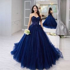 Navy Blue Quinceanera Dresses, Quinceanera Dresses Blue, Formal Prom Dress, Quinceanera Dress, Blue Tulle, فستان سهرة, Gown Prom, Sweet 16 Dresses, Ball Gowns Prom