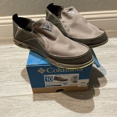 Columbia Pfg Bahama Vent Shoe Gray Slip On Loafer Pebble Tippet Men Size 10 Boat Men Size 10 New Without Tags - Nwot Comes With Original Box Msrp $70 Casual Round Toe Slip-ons For Outdoor, Outdoor Slip-on Loafers With Rubber Sole, Casual Synthetic Moc Toe Slip-ons, Casual Slip-on Outdoor Walking Shoes, Casual Slip-on Walking Shoes For Outdoor, Casual Gray Low-top Loafers, Brown Casual Slip-on Sneakers For Outdoor, Casual Gray Closed Toe Slip-ons, Casual Slip-on Sneakers With Textured Sole For Outdoor