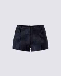 Have them reading in between the lines in these black pinstriped shorts 😌 Complete with a wide waistband and belt loops - this piece, made from stretch suiting fabric, is the business casual look that will make sure they take you seriously in and out of the office 🖤 Realistic Wishlist, Future Of Fashion, Welcome To The Future, Suiting Fabric, Fire Fits, No Waste, Dolce E Gabbana, To The Future, Emotional Support