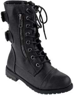 PRICES MAY VARY. LITTLE GIRLS COMBAT BOOTS 1 INCH HEEL SIDE ZIPPER CLOSURE Moc Side Zipper Perfect for any little girl Trendy Black Combat Boots With Zipper Closure, Goth Boots For Kids, Kid Girl Boots, Girls Combat Boots, Boots For Girls, Black Ankle-high Combat Boots With Zipper, Boots Combat, Toddler Girl Shoes, Zipper Boots