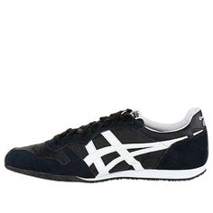 Onitsuka Tiger Serrano Lightweight Non-Slip Classic Low Top Athleisure Casual Sports Shoes Black D109L-9001 (SNKR) Training Sneakers With White Rubber Sole, Slip-on Sporty Running Shoes For Sports, Training Sneakers With White Sole, Sporty Slip-on Running Shoes For Sports, Slip-on Athleisure Sports Running Shoes, Sporty Sneakers With Rubber Sole For Training, Sporty Training Sneakers With Rubber Sole, Sporty Slip-on Sneakers For Sports, White Sole Running Shoes With Contrast Sole For Sports