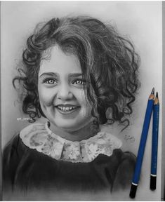 Pencil Sketch Portrait, Baby Sketch, Celebrity Art Portraits, Celebrity Portraits Drawing, Realistic Pencil Drawings, Indian Art Gallery, Girl Drawing Sketches