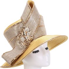 Giovanna HR22140 1 piece Brim Hat Colors: Black, Gold, Purple, Red, White Sizes: One Size Winter Party Top Hat With Flat Brim, Winter Party Top Hat With Curved Brim, Flat Brim Top Hat For Winter Party, Gold Fedora Hat For Winter, Fitted High Crown Hat For Fall, Chic Gold Hats For Fall, Chic Gold Hat For Fall, Winter Party Fedora With Brim, Elegant High Crown Fedora For Winter