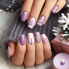 Stand out this holiday season with these eye-catching purple and pink Christmas nails! Perfect for adding a pop of color to your holiday style, these holiday nail designs will turn heads at every Xmas event. Whether you're into bold, glittery designs or something more subtle, these festive nail designs are sure to impress. Explore unique Xmas nail art ideas that will make your nails the star of the holiday season! Christmas Nails Purple, Pink Christmas Nails, Nail Vibes, Xmas Nail, Festive Nail Designs, Xmas Nail Art, Nails Purple, Holiday Nail Designs, Holiday Nail