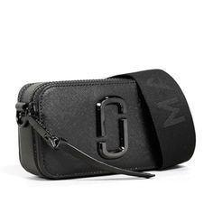 Perfect Condition Removable Strap Travel Bag Double Pocket Luxury Bags With Logo Hardware For On-the-go, Black Bags With Logo Hardware For Daily Use, Black Leather Bag With Logo Hardware, Daily Use Black Bags With Logo Hardware, Black Camera Bag With Detachable Strap In Pouch Shape, Black Pouch Camera Bag With Detachable Strap, Black Camera Bag With Detachable Strap Pouch, Black Crossbody Shoulder Bag With Logo Hardware, Luxury Black Camera Bag With Removable Pouch