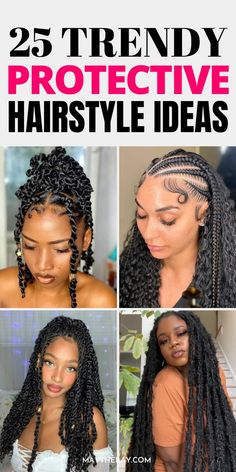 Protective Hairstyle Ideas, Braided Hairstyles For Black Women Cornrows, Vacation Hairstyles, Protective Hairstyle, Protective Hairstyles Braids, Natural Hair Braids, Braids For Black Women, African Braids Hairstyles