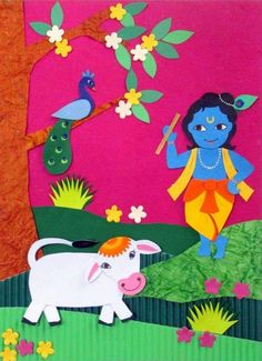 Art Classroom Rules, Simple Art Designs, Collage Projects, Flower Crafts Kids, School Kids Crafts, School Board Decoration, Janmashtami Decoration, Fox Crafts