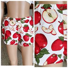 Summer shorts S apple print shorts cotton short Boot shorts Vintage beach shorts womens shorts  Multicolor shorts sun shorts  Ready to ship. waist: ( 56-66 cm )22-26" HIP ( 90 cm ) 35.4" length: ( 25 cm ) 10" TAG Size:  S NOTE The color on the pictures may vary due to monitor settings and light reflections.   We appreciate your patience. Thank you so much for looking at my works! Please do not hesitate to contact with me for any questions. See you. Cotton Pajama Shorts For Summer, Stretch Summer Pajama Shorts, Beach Cotton Jean Shorts With Short Legs, Cotton Jean Shorts For Beach With Short Legs, Cotton Jean Shorts For The Beach, Beach Stretch Cotton Jean Shorts, Summer Stretch High-waisted Pajama Shorts, Stretch Jean Shorts For Summer, Cotton High-waisted Jean Shorts For Vacation