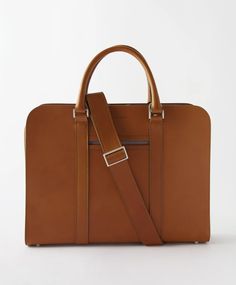 Palissy Briefcase | Carl Friedrik Modern Leather Briefcase With Palladium Hardware, Designer Briefcase With Palladium Hardware, Minimalist Leather Office Briefcase, Modern Case With Luggage Sleeve For Business Trips, Elegant Brown Case For Everyday Use, Elegant Everyday Brown Case, Elegant Brown Everyday Case, Modern Top Handle Briefcase, Luxury Office Briefcase With Palladium Hardware