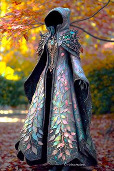 Fantasy Outfits Art, Vishma Maharaj, Fire Dress, Fantasy Outfits, Art Outfits, Fantasy Dresses, Hooded Cloak, Fantasy Gowns, Fairytale Dress