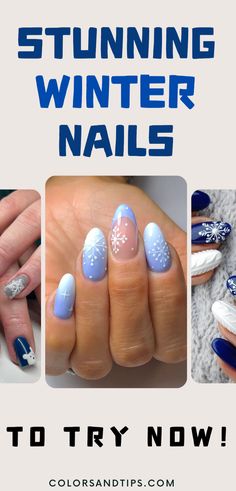 Get inspired by the best trendy & simple winter nail designs for 2024! Discover cute, simple, & fun Winter nail ideas featuring the coolest colors like blue, white and brown. Whether you prefer square, almond, coffin, or round shapes, we've got you covered with gel and acrylic options. From cozy and warm to elegant and frosty, these pretty nail inspo pics showcase the most trending styles of this snowflakes season. Neutral winter nails. simple winter nails. Winter nails blue. Winter Nails 2024. Almond Acrylic Designs, Nails Blue Winter, Simple Winter Nail Designs, Neutral Winter Nails, Winter Nails Simple, Winter Nails Blue, Blue Winter Nails