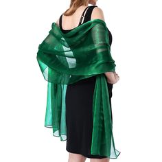 PRICES MAY VARY. COMFORTABLE AND SHEER: Our elegant crepe shawls are crafted from high-quality upgraded organza fabric, ensuring both comfort and style. This breathable shawl complements sleeveless dresses, making you look more elegant. The sheer fabric adds allure by allowing your skin to show through. The shawl's skin-friendly and breathable fabric ensures long-lasting comfort. You can enjoy both beauty and comfort with this versatile accessory. SPARKLY FABRIC: Our women's crepe shawls are fas Green Evening Dupatta, Sparkly Fabric, Evening Shawls, Elegant Shawl, Shimmer Lights, Party Women, Sleeveless Dresses, Style Steal, Organza Fabric