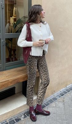 Dublin Street Style Ireland, Leopard Loafers Outfit, Cheetah Print Outfits, Day To Night Outfit, Tube Top And Skirt, High Waist Long Skirt, Leopard Print Nails, Pleated Tops, I'm With The Band