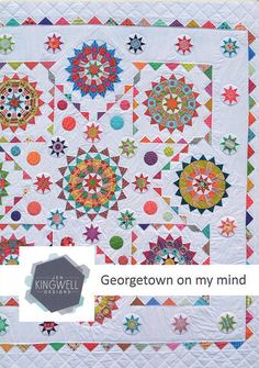 the cover of georgetown on my mind, featuring an image of colorful stars and circles