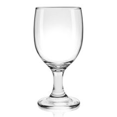 an empty wine glass on a white background