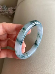 "🌈 Jade Bangle 53.0mm (2.09\"), Oval Shape, Light Green & Green 🌷 Untreated Natural Jadeite/ Grade A Jade 🌷 Certified : Yes 🌷 Jade from Burma/ Myanmar 🌷 Shape : Oval 🌷 Inner diameter : 55.3 x 49mm --> fit for round shape 53.0mm / 2.09\" 🌷 Width & Thickness : 10 x 8.1 mm 🌷 Color : Light Green & Green 🌷 Free standard shipping from Hong Kong with tracking included 🌷 Take approximately 7-21 days to arrive worldwide" Crystal Bracelets Diy, Burma Myanmar, Bracelets Diy, Jade Bangle, Beads Bracelets, Jade Bracelet, Jade Jewelry, Burmese, Crystal Bracelet