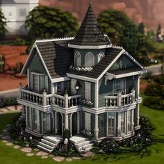 this is an artist's rendering of a victorian house