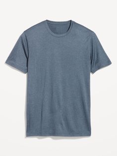 crew neck short sleeves go-dry cool wicks moisture and keeps you cool relaxed fit hits below waist model is approx.  6'1" and wears size mmachine wash according to the care instruction label Wicks, Cool T Shirts, Old Navy, Short Sleeves, Relaxed Fit, Crew Neck, Navy, How To Wear, T Shirt