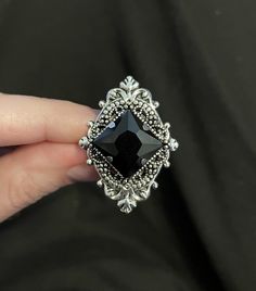 Goth Things, Victorian Filigree, 1920's Style, Gothic Ring, Vampire Goth, Antique Silver Rings, Goth Wedding, Gothic Victorian, Prom Ideas