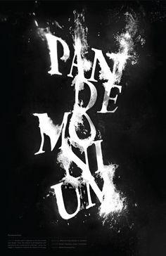 a black and white photo with the words pande mor div written in it