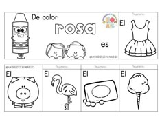 spanish coloring pages with pictures of children and animals